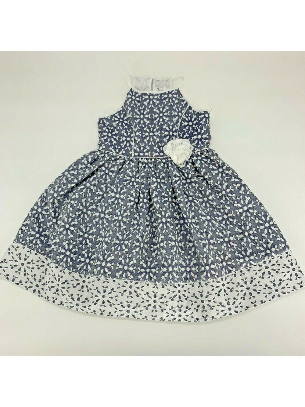 Emily West Gray White Floral Formal Baby Girl’s Dress Kid’s
